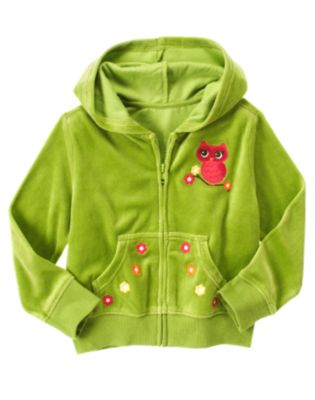 Owl Flower Velour Hoodie
