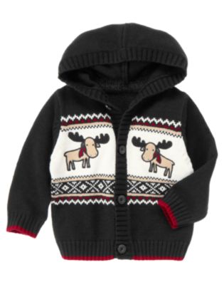 Moose Fair Isle Sweater Hoodie