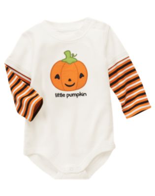 Little Pumpkin Double Sleeve Bodysuit