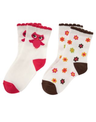 Owl Flower Sock Two-Pack