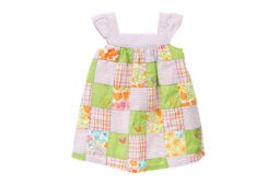 Patchwork Flutter Sleeve Dress