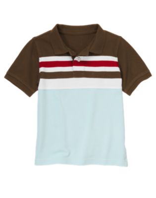 Chest Stripe Pique Polo Shirt