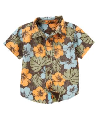 Reverse Print Hibiscus Shirt