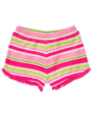 Stripe Dot Ruffle Short