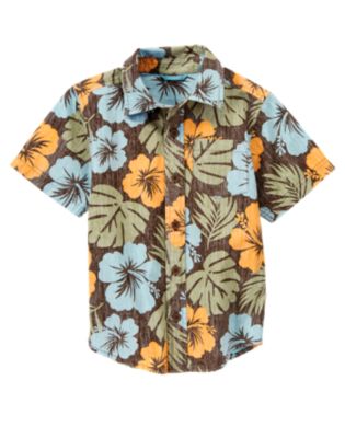 Reverse Print Hibiscus Shirt