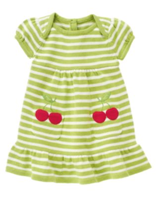 Cherry Pocket Stripe Sweater Dress