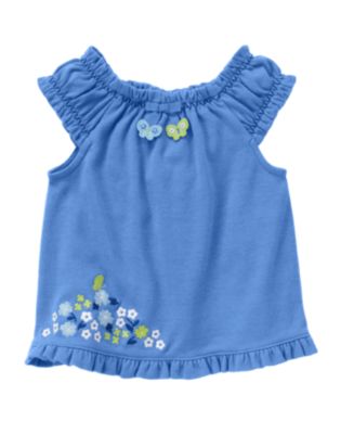 Ruffle Butterfly Floral Top