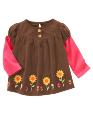 Sunflower Double Sleeve Swing Top