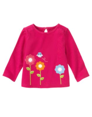 Bird And Flowers Long Sleeve Tee