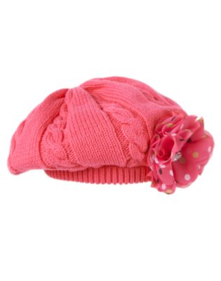 Polka Dot Corsage Sweater Hat