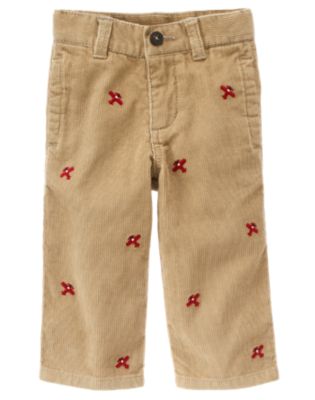 Airplane Embroidered Corduroy Pant