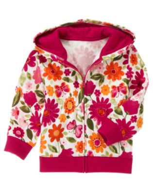 Floral Butterfly Fleece Hoodie