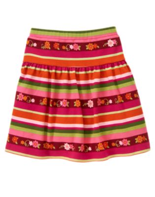 Flower Stripe Skort