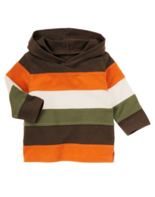 Stripe Hooded Rugby Shirt