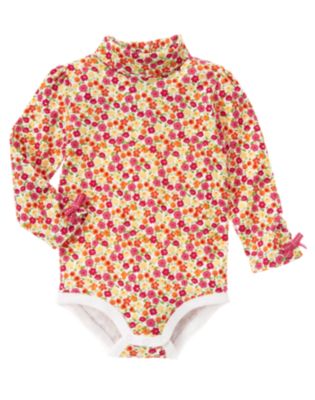 Mini Floral Turtleneck Bodysuit/Tee Shirt