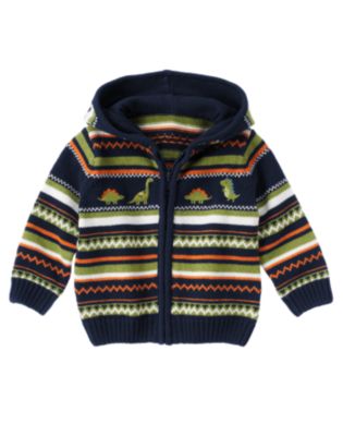 Dino Fair Isle Sweater Hoodie