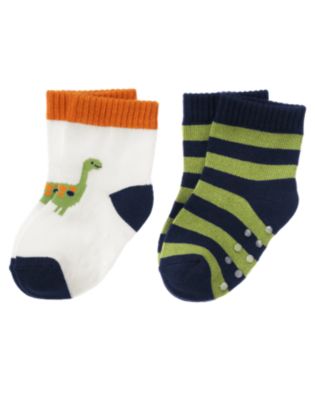 Dino Stripe Sock Two-Pack
