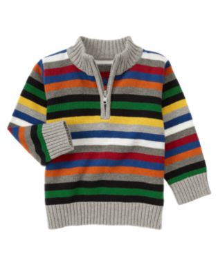 Stripe Half-Zip Sweater