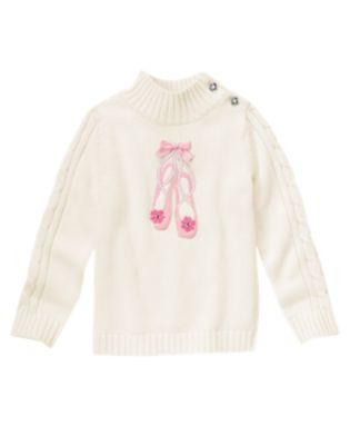 Gem Bow Ballet Shoe Sweater