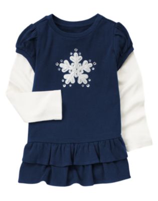 Gem Snowflake Double Sleeve Top