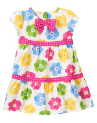 Flower Dot Mixed Print Dress