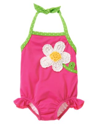 Flower Ruffle One-Piece Swimsuit