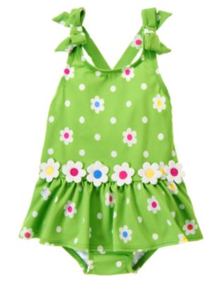Flower Dot One-Piece Swimsuit