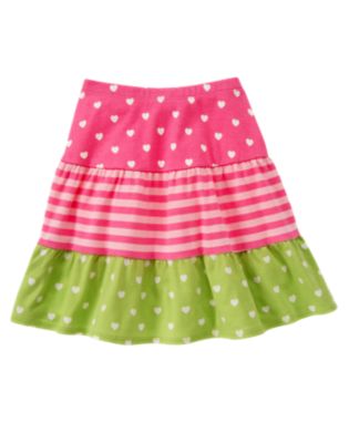 Hearts & Stripes Tiered Skirt