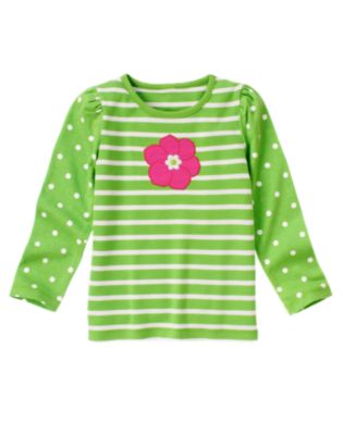 Flower Stripe Dot Tee