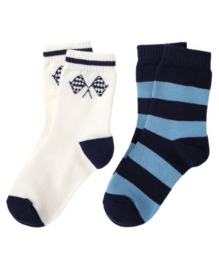 Racing Flags Stripe Sock Two-Pack