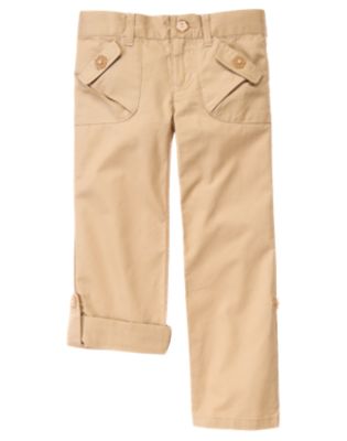 Flower Button Roll Cuff Pant