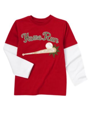 Home Run Double Sleeve Baseball Tee