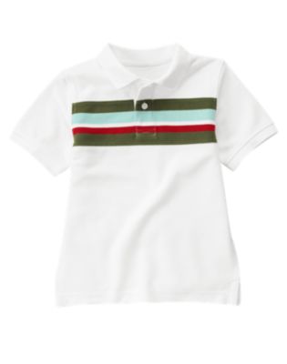 Chest Stripe Pique Polo Shirt