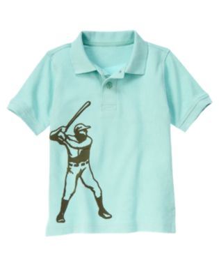 Baseball Player Pique Polo Shirt