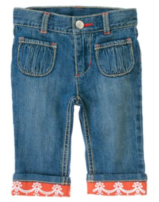 Embroidered Cuff Jean