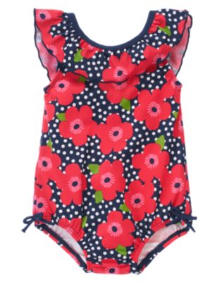 Floral Dot One-Piece Swimsuit