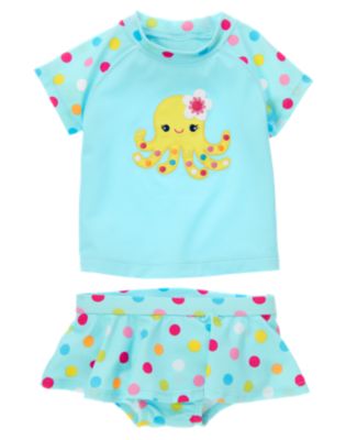 Octopus Dot Rash Guard Set