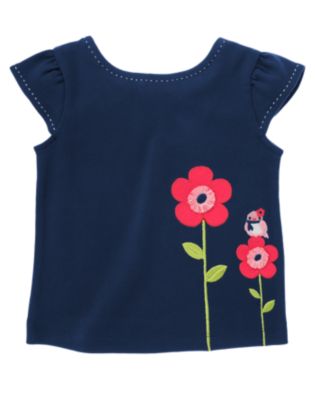 Bird & Growing Flowers Top