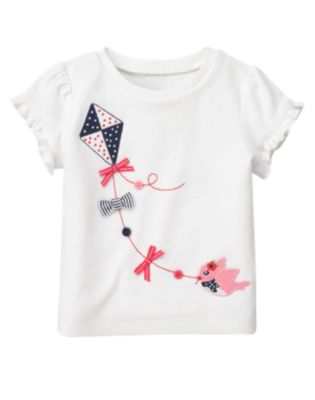 Button Bow Bird Kite Tee