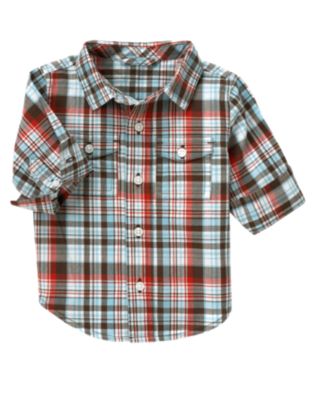 Plaid Half Cuff Shirt