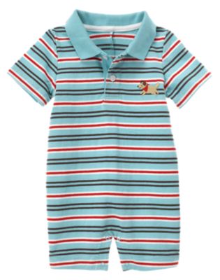 Stripe Polo Short One-Piece