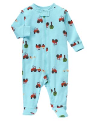 Tractor Footed One-Piece