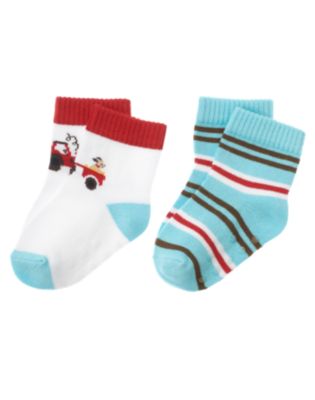 Tractor Stripe Sock Two-Pack