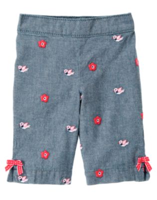 Bird Flower Chambray Pant