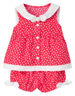 Bow Dot Sailor Collar Two-Piece Set