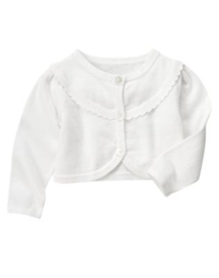 Scalloped Crop Sweater Cardigan