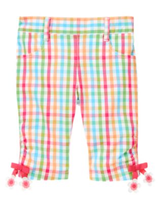 Flower Bow Gingham Pant