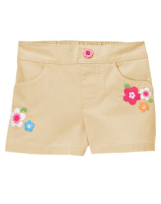 Embroidered Flower Short