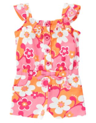 Flower Button Romper