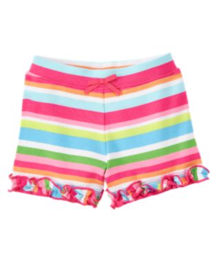 Ruffle Bow Stripe Short